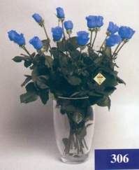  Trkiye internetten iek siparii  mika vazo yada cam Vazoda 11 adet mavi gller