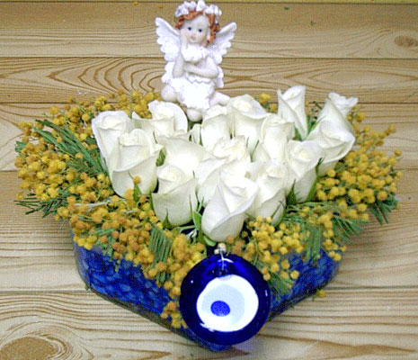 9 adet beyaz g�l oyuncak  T�rkiye ucuz �i�ek g�nder 