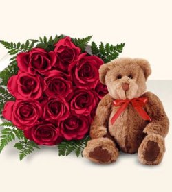 9 adet g�l ve oyuncak  T�rkiye �nternetten �i�ek sipari�i 