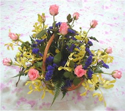  T�rkiye g�venli kaliteli h�zl� �i�ek  pembe g�llerden sepetde