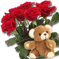 11 adet g�l ve ayicik buket   T�rkiye g�venli kaliteli h�zl� �i�ek 