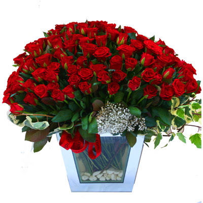  T�rkiye �i�ek , �i�ek�i , �i�ek�ilik   101 adet kirmizi g�l aranjmani