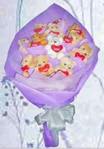 12 adet ayiciktan buket tanzimi  T�rkiye anneler g�n� �i�ek yolla 