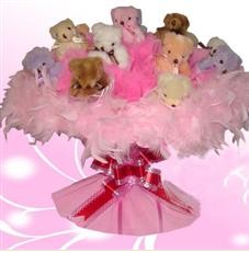 11 adet pelus ayicik buketi  T�rkiye �i�ek yolla , �i�ek g�nder , �i�ek�i  