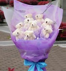 11 adet pelus ayicik buketi  T�rkiye �i�ek g�nderme sitemiz g�venlidir 