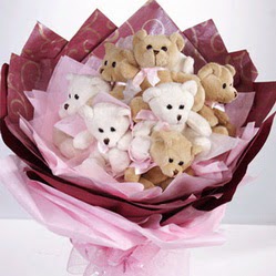 11 adet hediye ayicik teddy demeti  T�rkiye �i�ek g�nderme 