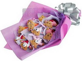 12 adet hediye ayicik bear buketi  T�rkiye �i�ek sipari�i vermek 
