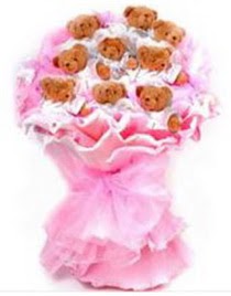 11 adet ayiciktan teddy bear buketi  T�rkiye internetten �i�ek sat��� 