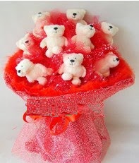 9 adet teddy bear buket  T�rkiye g�venli kaliteli h�zl� �i�ek 