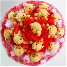  T�rkiye �i�ek�iler  15 li ay� buketi Teddy Bear Bouquet