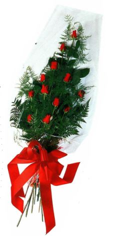  T�rkiye g�venli kaliteli h�zl� �i�ek  11 adet kirmizi g�l saten kurdelali 