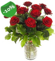11 adet vazo i�erisinde k�rm�z� g�l  T�rkiye �i�ek�i ma�azas� 