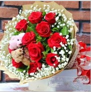 7 adet k�rm�z� g�l 2 adet 10 cm ay� buketi  T�rkiye hediye �i�ek yolla 
