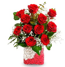 11 adet k�rm�z� g�l vazosu  T�rkiye �i�ek sipari�i sitesi 