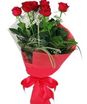 5 adet k�rm�z� g�lden buket  T�rkiye 14 �ubat sevgililer g�n� �i�ek 