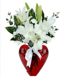 Kalp vazoda 3 kazablanka �i�e�i  T�rkiye �i�ek ma�azas� , �i�ek�i adresleri 