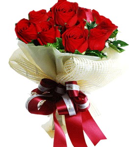 9 adet k�rm�z� g�lden buket tanzimi  T�rkiye kaliteli taze ve ucuz �i�ekler 
