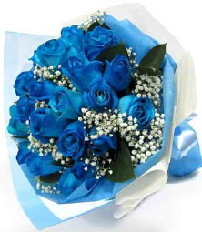 15 adet mavi g�lden �ahane e�siz buket  T�rkiye �i�ek�iler 