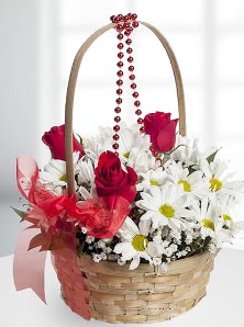 sepette 3 g�l ve krizantem �i�ekleri  T�rkiye �i�ek yolla , �i�ek g�nder , �i�ek�i  