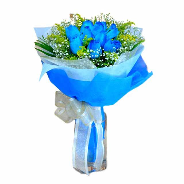 7 adet mavi g�l buketi  T�rkiye �nternetten �i�ek sipari�i 