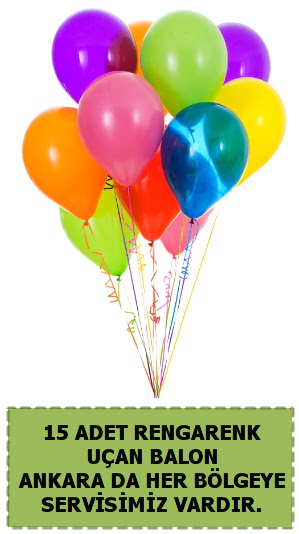 15 adet u�an balon rengarenk  T�rkiye �i�ek yolla , �i�ek g�nder , �i�ek�i  