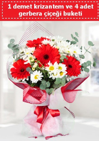 Krizantem ve Gerbera Buketi  T�rkiye �i�ek�i telefonlar� 
