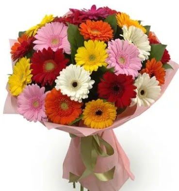 Kar���k b�y�k boy gerbera �i�ek buketi  T�rkiye �i�ek yolla , �i�ek g�nder , �i�ek�i  