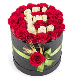 41 adet k�rm�z� beyaz g�l harfli  T�rkiye g�venli kaliteli h�zl� �i�ek  