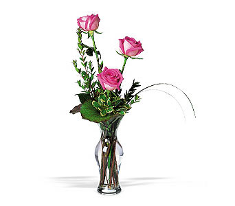  T�rkiye �i�ek , �i�ek�i , �i�ek�ilik  3 adet pembe g�ller cam yada mika vazo tanzim