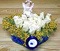9 adet beyaz g�l oyuncak  T�rkiye ucuz �i�ek g�nder 
