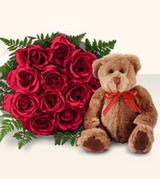 9 adet g�l ve oyuncak  T�rkiye �nternetten �i�ek sipari�i 