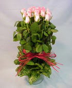 13 adet pembe g�l silindirde   T�rkiye g�venli kaliteli h�zl� �i�ek 