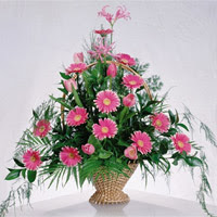 gerbera �i�eklerinden sepet tanzimi  T�rkiye uluslararas� �i�ek g�nderme 