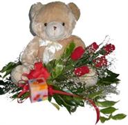5 adet g�l , mum ve ayicik sevdiklerinize �zel