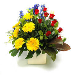  T�rkiye �i�ek�i ma�azas�  9 adet g�l ve kir �i�ekleri cam yada mika vazoda