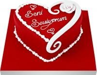 Seni seviyorum yazili kalp yas pasta  T�rkiye �i�ek�iler 