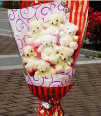 11 adet pelus ayicik buketi  T�rkiye �i�ek g�nderme sitemiz g�venlidir 