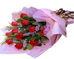 11 adet kirmizi g�llerden g�rsel buket  T�rkiye kaliteli taze ve ucuz �i�ekler 