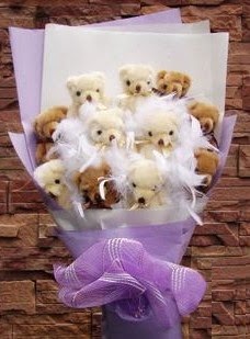 12 adet ayiciktan buket  T�rkiye �i�ek�iler 