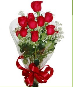  T�rkiye �i�ek�iler  10 adet k�rm�z� g�lden g�rsel buket