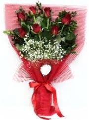 7 adet k�rm�z� g�lden buket tanzimi  T�rkiye �i�ek sipari�i sitesi 