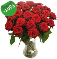 Vazo i�erisinde 25 adet k�rm�z� g�l  T�rkiye �i�ek sipari�i sitesi 