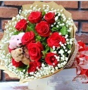 7 adet k�rm�z� g�l 2 adet 10 cm ay� buketi  T�rkiye hediye �i�ek yolla 