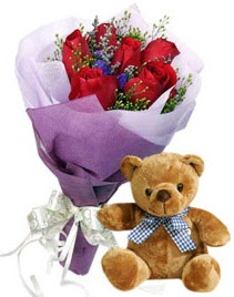 7 adet k�rm�z� g�l 15 cm boyutlar�nda ay�c�k  T�rkiye ucuz �i�ek g�nder 