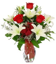 5 adet k�rm�z� g�l ve 1 dal kazablanka  T�rkiye �i�ek�i telefonlar� 