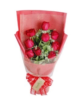 9 adet k�rm�z� g�lden g�rsel buket  T�rkiye �i�ek g�nderme sitemiz g�venlidir 