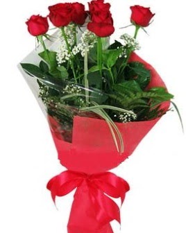 5 adet k�rm�z� g�lden buket  T�rkiye 14 �ubat sevgililer g�n� �i�ek 