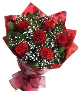 6 adet k�rm�z� g�lden buket  T�rkiye hediye sevgilime hediye �i�ek 