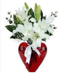 Kalp vazoda 3 kazablanka �i�e�i  T�rkiye �i�ek ma�azas� , �i�ek�i adresleri 