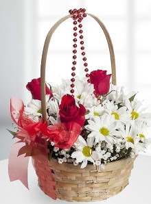 sepette 3 g�l ve krizantem �i�ekleri  T�rkiye �i�ek yolla , �i�ek g�nder , �i�ek�i  